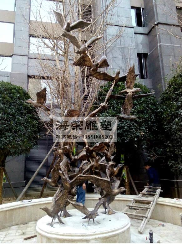 玻璃钢群雕鸟雕塑